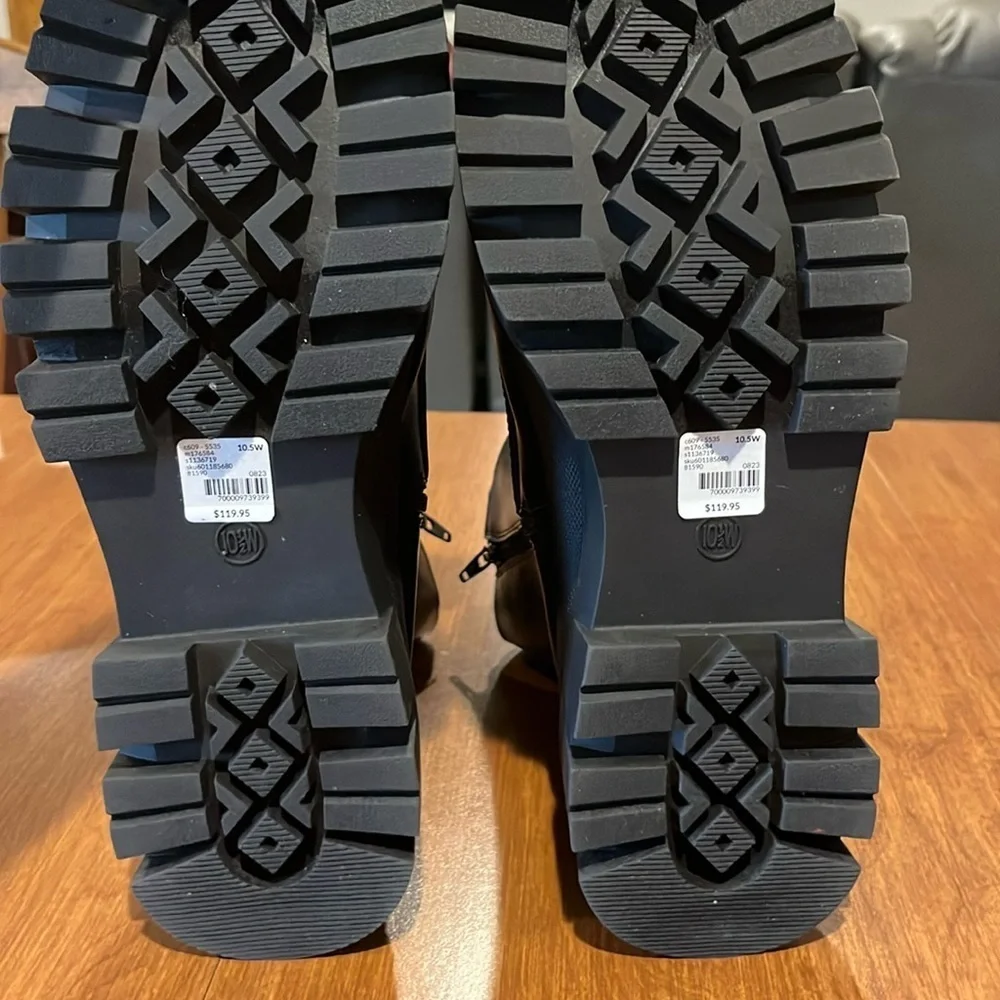 NWT Lane Bryant Leather Moto Boots size 10.5W. - Picture 4 of 9